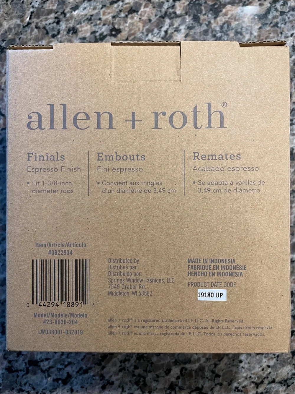 New allen + roth Dark Brown Wood Finial Set of 2